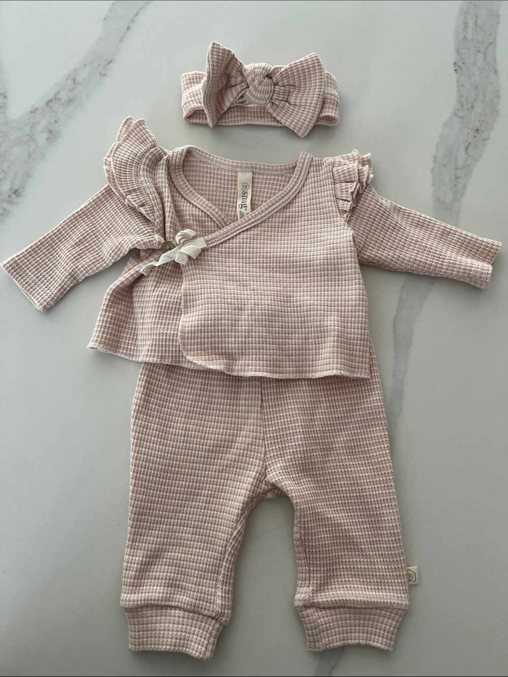 Baby Girl Three-Piece Set in Blush